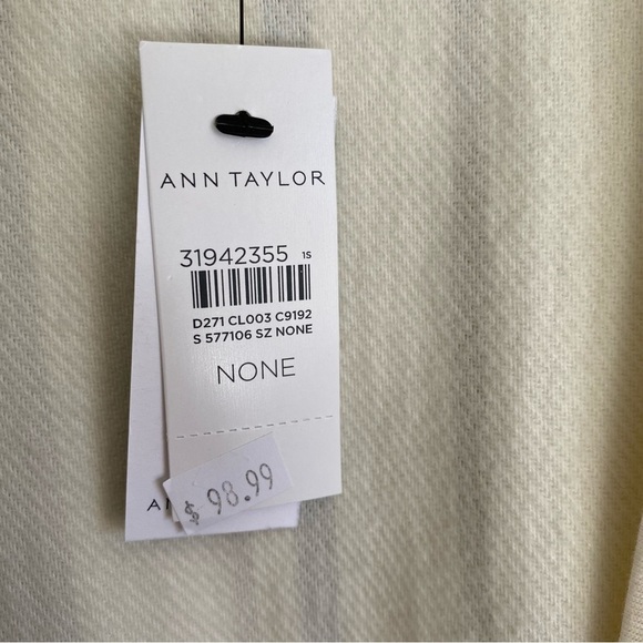 Ann Taylor Cotton Wrap Shawl Neutral Stripes NEW - Picture 9 of 9